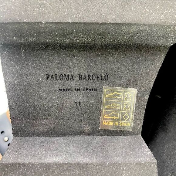 Paloma Barcelo Womens 10.5 Shoes Loafers Black Leather Platform Chunky Lug Sole - Picture 12 of 13